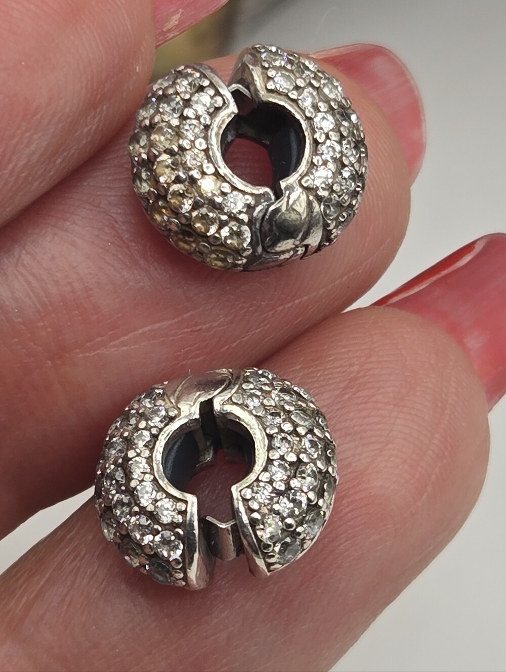 Pandora Pave Crystal Clip-On Charm Bead "2"